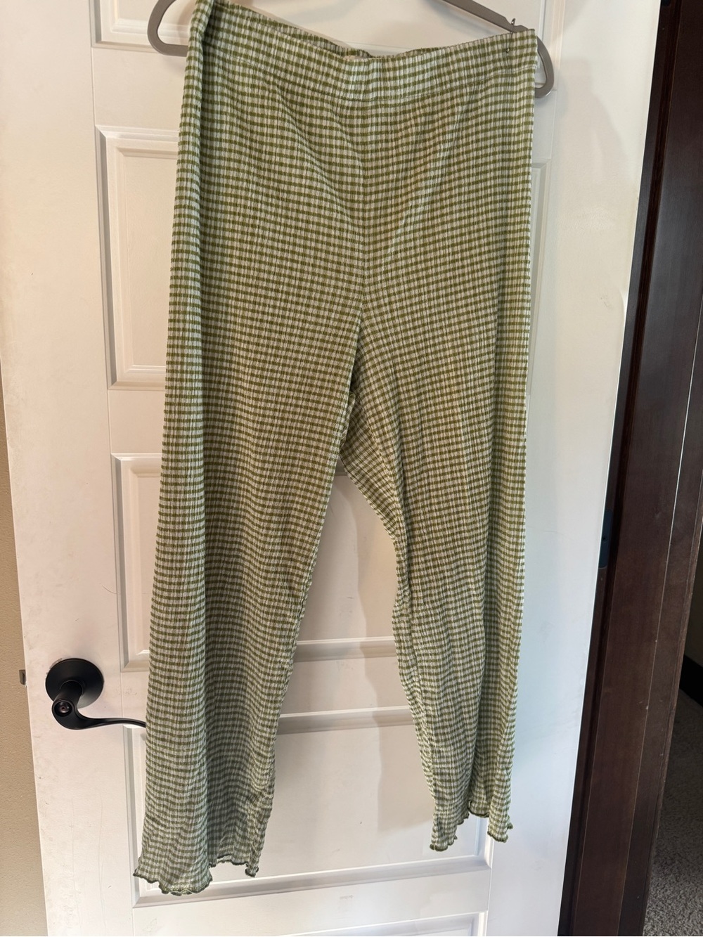Green Gingham Wide Leg Pants| Aritzia | Wilfred|